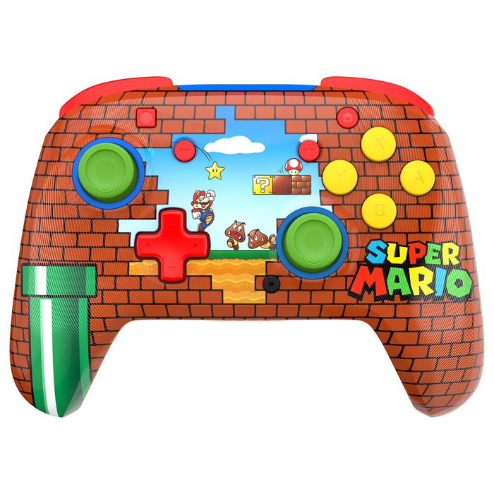 Turtle Beach Rematch Wireless - Mando inalámbrico para Nintendo Switch, Switch 2, Lite & OLED con diseño Mario Bricks, botones programables, USB-C y 40h autonomía