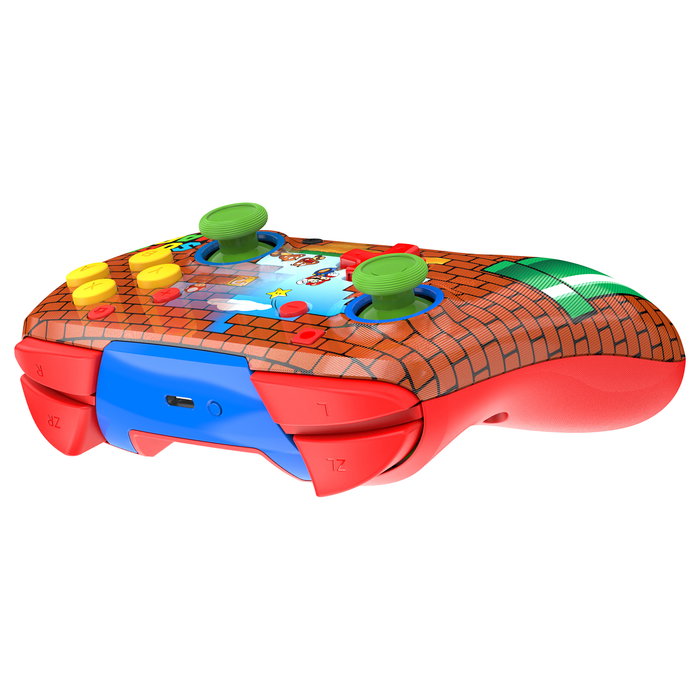 Turtle Beach Rematch Wireless - Mando inalámbrico para Nintendo Switch, Switch 2, Lite & OLED con diseño Mario Bricks, botones programables, USB-C y 40h autonomía