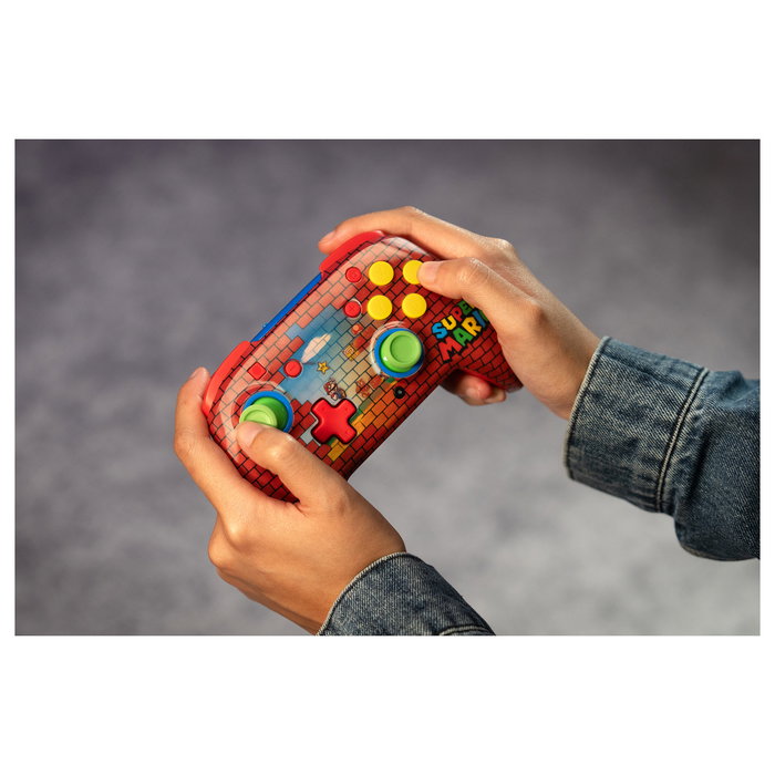 Turtle Beach Rematch Wireless - Mando inalámbrico para Nintendo Switch, Switch 2, Lite & OLED con diseño Mario Bricks, botones programables, USB-C y 40h autonomía