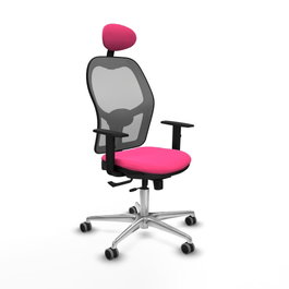 PIQUERAS Y CRESPO Silla de oficina Jorquera Rosa y Gris