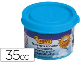 Jovi Tempera Escolar 35 ml Azul Cian Pintura Al Agua Opaca