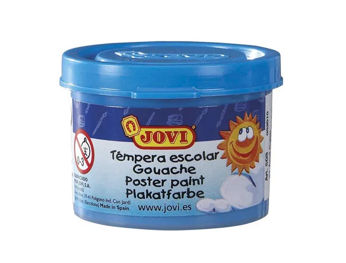 Jovi Tempera Escolar 35 ml Azul Cian Pintura Al Agua Opaca
