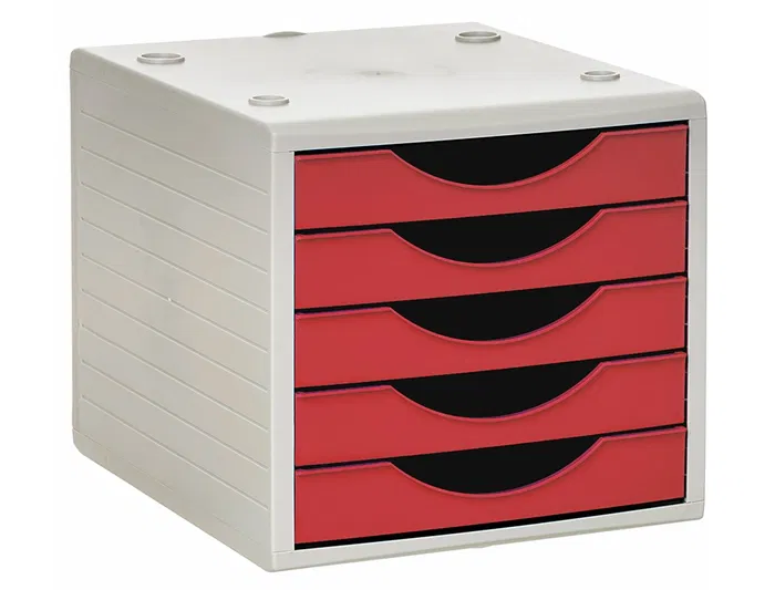 Archivo 2000 Ecogreen Archivotec Fichero Cajones Sobremesa, 5 Cajones, Rojo, 270x340x260 mm Archivo 2000 Ecogreen Archivotec Fichero Cajones Sobremesa, 5 Cajones, Rojo, 270x340x260 mm