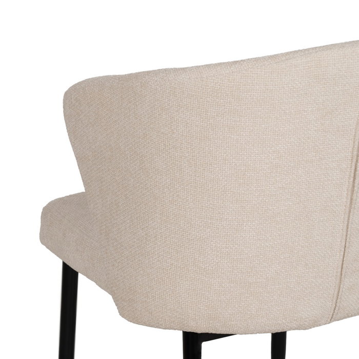 Silla Blanco Tejido-Metal Contract 52,50 X 55 X 80 cm (Set de 2)