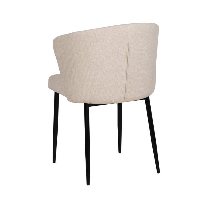 Silla Blanco Tejido-Metal Contract 52,50 X 55 X 80 cm (Set de 2)