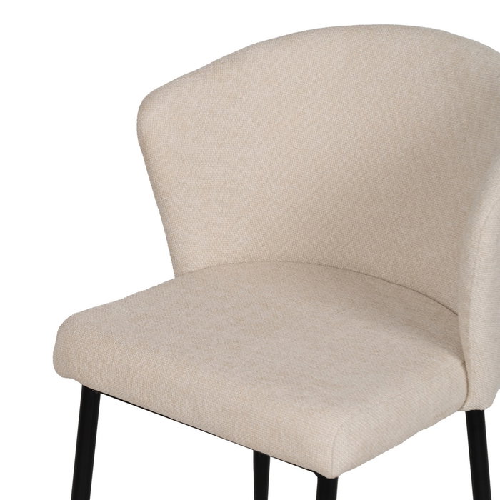 Silla Blanco Tejido-Metal Contract 52,50 X 55 X 80 cm (Set de 2)