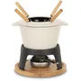 La Fonderie Mont Joly Olla para Fondue 1890 Esmaltada de Hierro Fundido 1.2L para 4 Personas Color Beige LAF3701335306986