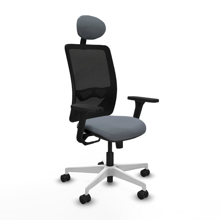 PIQUERAS Y CRESPO Silla de oficina Zulema con Mecanismo Sincro, Tela Gris y Malla Negra PIQUERAS Y CRESPO Silla de oficina Zulema con Mecanismo Sincro, Tela Gris y Malla Negra
