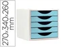 Archivo 2000 Ecogreen Archivotec Fichero Cajones sobremesa 5 cajones Azul Pastel 270x340x260 mm