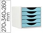 Archivo 2000 Ecogreen Archivotec Fichero Cajones sobremesa 5 cajones Azul Pastel 270x340x260 mm