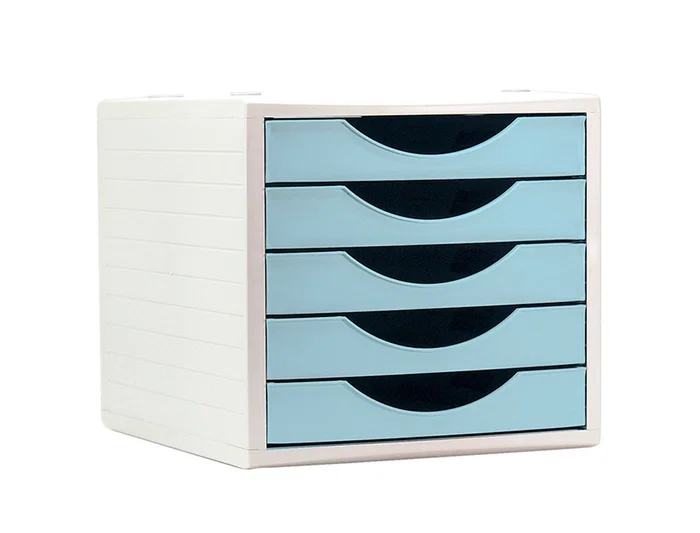 Archivo 2000 Ecogreen Archivotec Fichero Cajones sobremesa 5 cajones Azul Pastel 270x340x260 mm