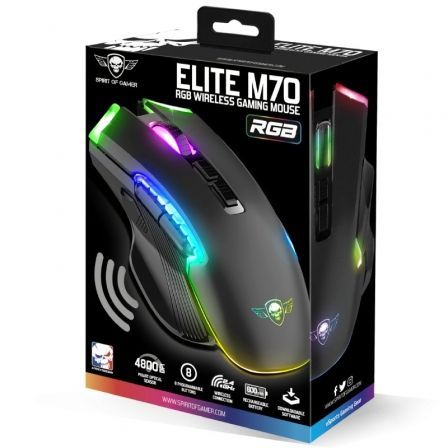 Spirit of Gamer Elite M70 Ratón Gaming Inalámbrico Recargable 4800 DPI