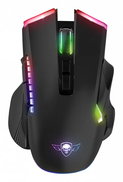 Spirit of Gamer ELITE M70 Ratón Gaming Inalámbrico Bluetooth + RF Óptico 4800 DPI 8 Botones Programables RGB Ergonómico para Mano Derecha Batería Recargable