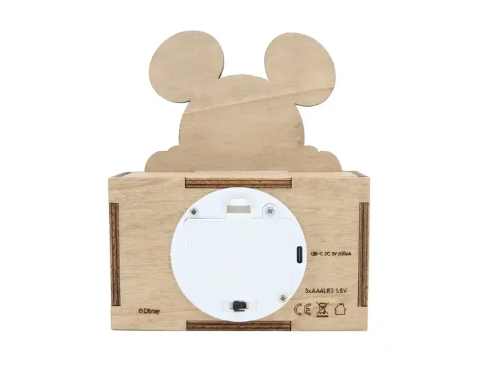 Wondee Lámpara Personalizable de Madera con Diseño Mickey, Alimentación por Batería, Flujo Luminoso 60 lm