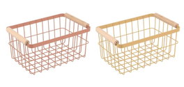 DKD Home Decor Cesta Metal Pino 29x20x14,5 Surtido de 2 unidades