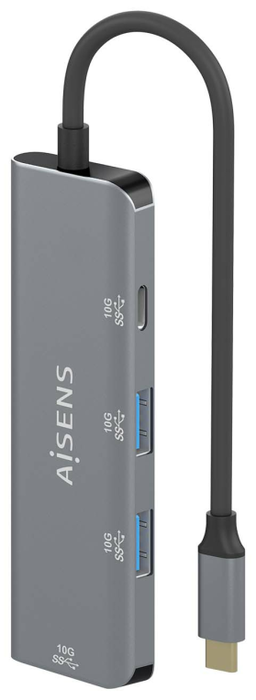 Aisens Hub USB-C 3.2 Gen2 10Gbps con 3xUSB-A y 1xUSB-C Gris Aisens Hub USB-C 3.2 Gen2 10Gbps con 3xUSB-A y 1xUSB-C Gris