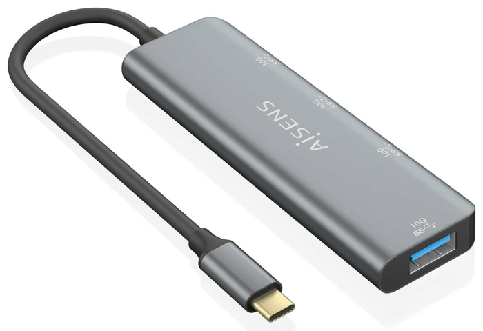 Aisens Hub USB-C 3.2 Gen2 10Gbps con 3xUSB-A y 1xUSB-C Gris Aisens Hub USB-C 3.2 Gen2 10Gbps con 3xUSB-A y 1xUSB-C Gris