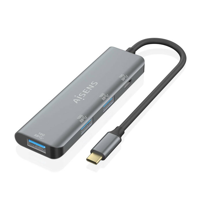 Aisens Hub USB-C 3.2 Gen2 10Gbps con 3xUSB-A y 1xUSB-C Gris Aisens Hub USB-C 3.2 Gen2 10Gbps con 3xUSB-A y 1xUSB-C Gris