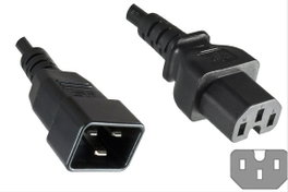 MicroConnect Cable de Alimentación C20 a C15, 16A, 1,8 m, Negro