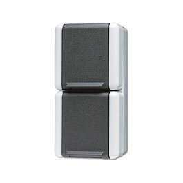 Jung 822 W AP/WD-Doppel-Steckdose senkrecht
