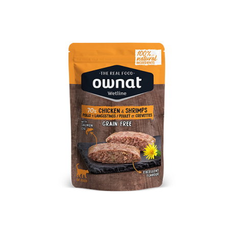 Ownat Pienso Húmedo para Gato Wetline Chicken & Shrimps 12x85 gr Ownat Pienso Húmedo para Gato Wetline Chicken & Shrimps 12x85 gr