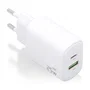 Aisens Cargador de Pared GaN 25W con USB-C PD 3.0 y USB-A QC 3.0, Blanco