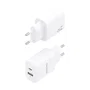 Aisens Cargador GaN 25W con USB-C PD3.0 y USB-A QC3.0, Blanco