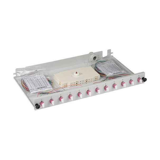 EFB Elektronik B71901L12OM4 Caja de empalme LC 50/125 OM4 extensible, 12 pigtails / 6 acopladores