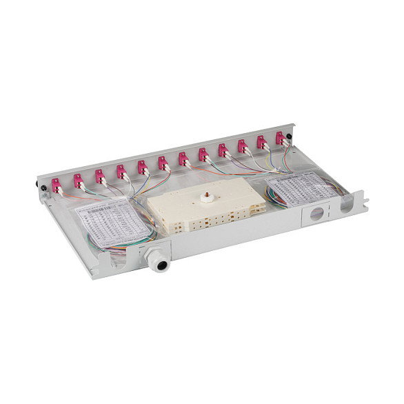 EFB Elektronik B71901L12OM4 Caja de empalme LC 50/125 OM4 extensible, 12 pigtails / 6 acopladores