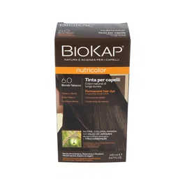 BIOKAP Tinte Tobaco Blond, Rubio Tabaco 6.0 sin Amoniaco - Tinte Cobertura Canas, Kit con Champú, 140 ml