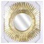 Home Deco Factory Espejo Plumas Doradas Mirage Diámetro 53 cm