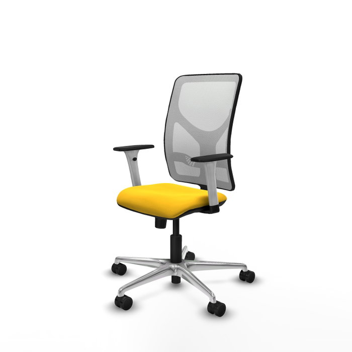 PIQUERAS Y CRESPO Silla de oficina Motilla con mecanismo Sincro, Amarillo y Blanco