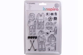 Innspiro Set de sellos acrílicos Niño: Crea su vestuario 14x18cm.