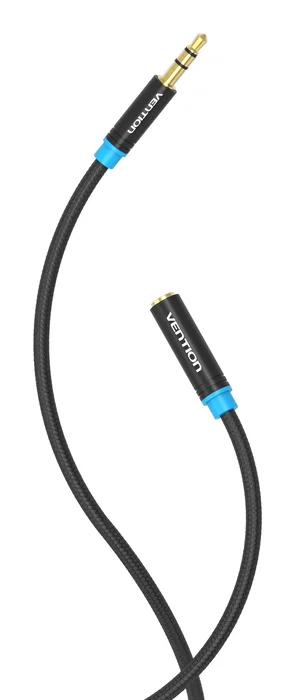 Vention Cable Estéreo Jack 3.5mm Macho a Hembra 1.5m Negro