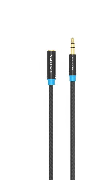 Vention VAB-B06-B150-M Cable de Audio Estéreo Jack 3.5mm Macho a Jack 3.5mm Hembra 1.5 Metros Negro