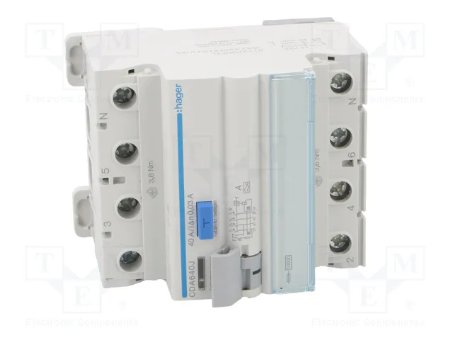 HAGER Interruptor diferencial 40A 30mA 3+N tipo A