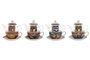 DKD Home Decor Tetera de Porcelana Sicilia 2024 Limones, 1L, Pack de 4 unidades.