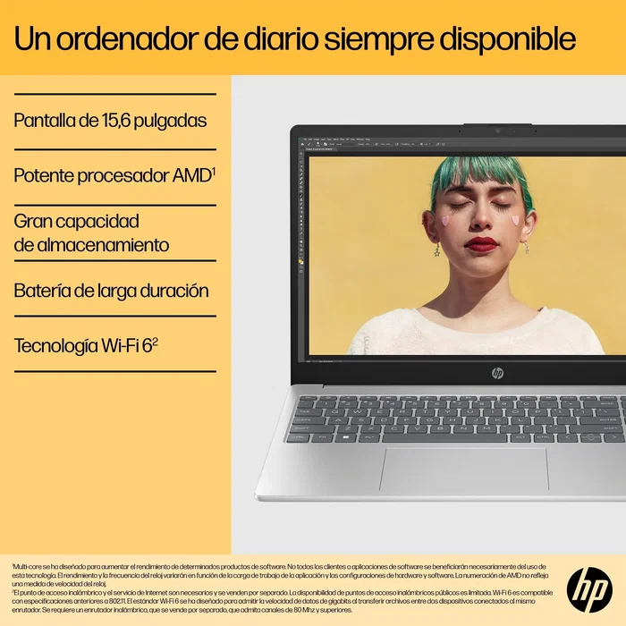 HP 15-fc0240ns Plata con AMD Ryzen 7, 32 GB RAM y 1 TB SSD