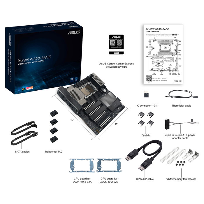 ASUS PRO WS W890E-SAGE (Intel, 4710, DDR5, EBB, CEB) Placa base para puesto de trabajo