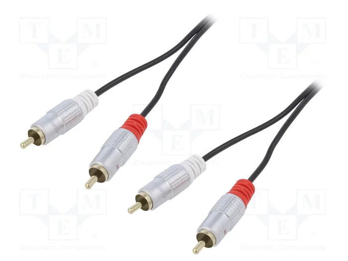 QOLTEC Cable RCA a RCA de 0,5m con conectores dorados QOLTEC Cable RCA a RCA de 0,5m con conectores dorados