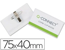 Identificador Q-Connect Con Pinza E Imperdible Kf01568 40x75 mm 50 unidades