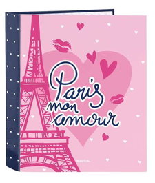 Carpeta de anillas Safta Paris Rosa Azul marino A4 27 x 33 x 6 cm