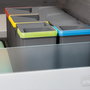 Emuca Kit de contenedores de reciclaje para cajón de cocina con base Recycle altura 266mm, 2x15litros, 2x7litros, módulo 800mm, Plástico gris antracita
