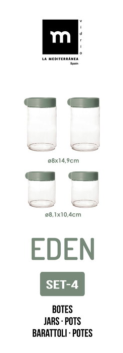 Inde Set 4 Botes "Eden" Md - Colección Eden - Dimensiones: 9 cm Ancho, 25 cm Alto, 18 cm Largo (8 Cajas)