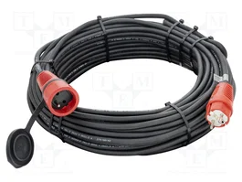 KERG Prolongador de alimentación H05RR-F 3G1,5mm² 30m Negro