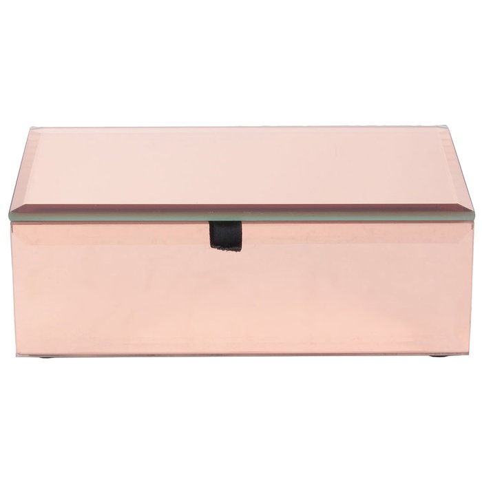 Home Deco Factory Joyero con Espejo Color Cobre para Tocador 16x9,5x5,5 cm Home Deco Factory Joyero con Espejo Color Cobre para Tocador 16x9,5x5,5 cm