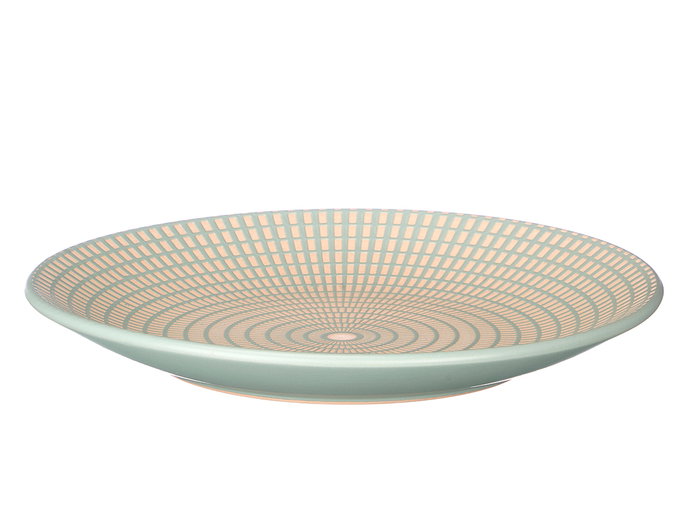 Vessia Plato Postre 20.5 cm Grabado Verde Ceramica (Set de 24)