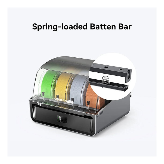 Creality Soporte de Filamento 1002120001 Negro Transparente para Impresora 3D K2 Plus, Resistente a la Humedad, LCD