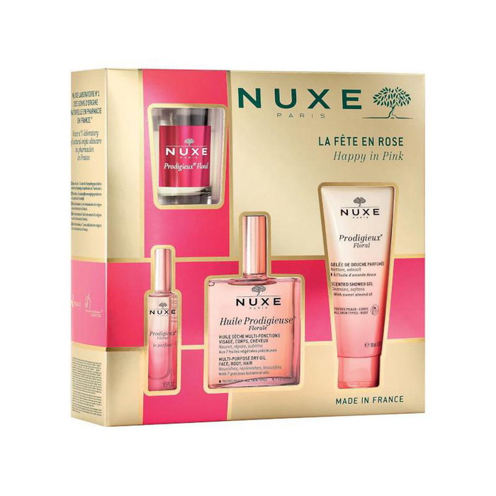 Nuxe Huile Prodigieuse Floral 100ml + Aceite de Ducha 100ml + Le Parfum 15ml + Vela 70gr Nuxe Huile Prodigieuse Floral 100ml + Aceite de Ducha 100ml + Le Parfum 15ml + Vela 70gr