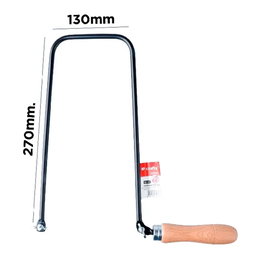 Mp Arco Sierra de Marquetería 130 x 270 mm, Segueta Metálica con Empuñadura de Madera